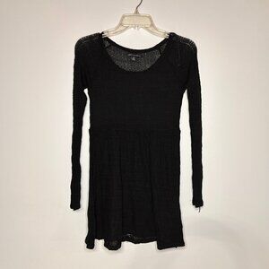 American Eagle Black Knit Long Sleeve Dress Women Size S